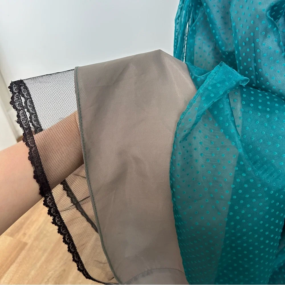 Gunne Sax Teal Swiss Dot Dress - Picture 12 of 15